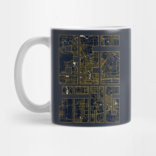 Beijing, China City Map Typography - Gold Art Deco Mug